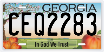 GA license plate CEQ2283