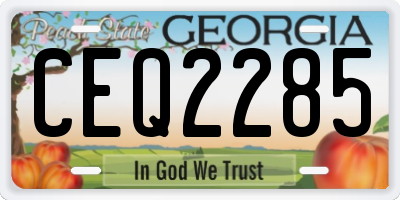 GA license plate CEQ2285