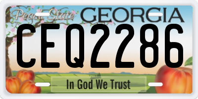 GA license plate CEQ2286