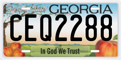 GA license plate CEQ2288