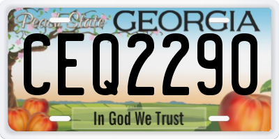GA license plate CEQ2290