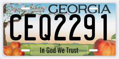 GA license plate CEQ2291