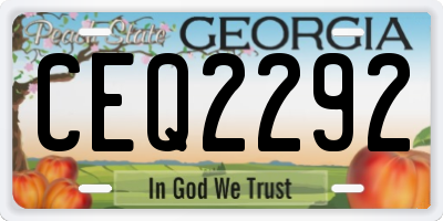 GA license plate CEQ2292