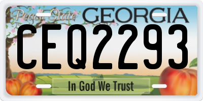 GA license plate CEQ2293