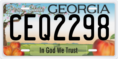 GA license plate CEQ2298