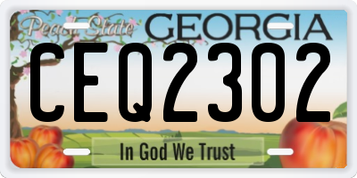 GA license plate CEQ2302