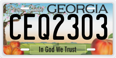 GA license plate CEQ2303