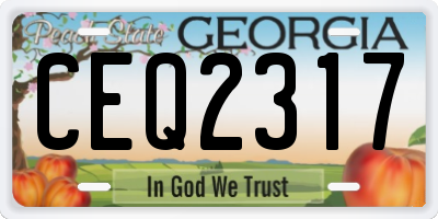GA license plate CEQ2317