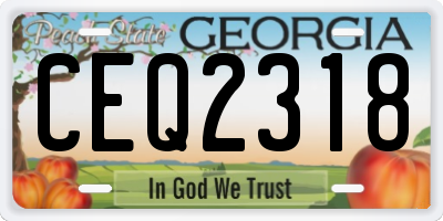 GA license plate CEQ2318