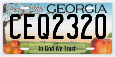 GA license plate CEQ2320