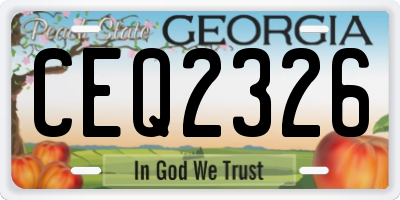 GA license plate CEQ2326