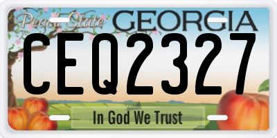 GA license plate CEQ2327