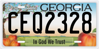 GA license plate CEQ2328