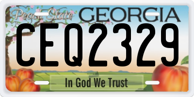 GA license plate CEQ2329