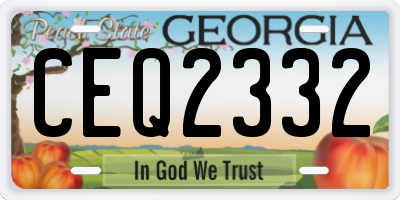GA license plate CEQ2332