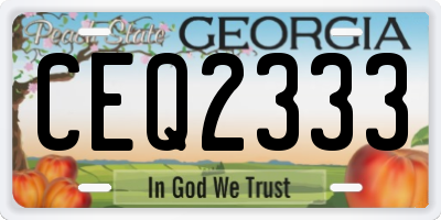 GA license plate CEQ2333