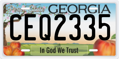 GA license plate CEQ2335