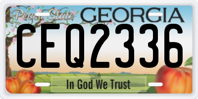 GA license plate CEQ2336