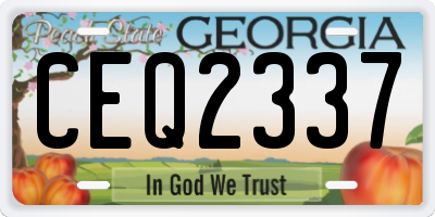 GA license plate CEQ2337