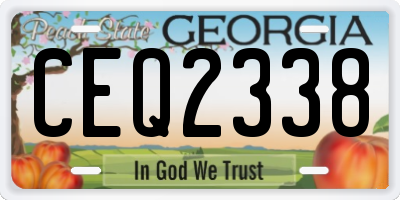 GA license plate CEQ2338
