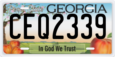 GA license plate CEQ2339
