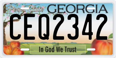 GA license plate CEQ2342