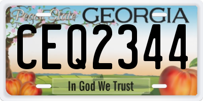 GA license plate CEQ2344