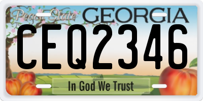 GA license plate CEQ2346