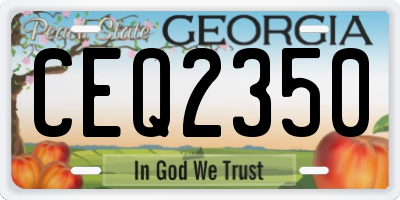 GA license plate CEQ2350