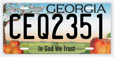 GA license plate CEQ2351