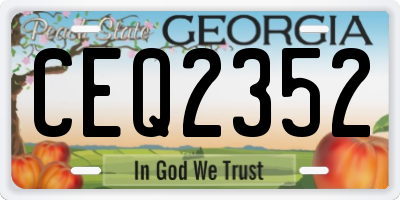 GA license plate CEQ2352