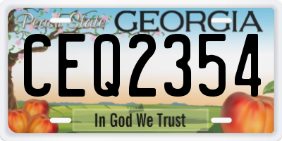 GA license plate CEQ2354
