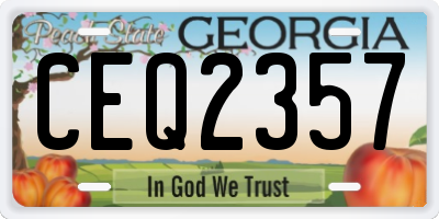 GA license plate CEQ2357