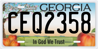 GA license plate CEQ2358