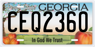 GA license plate CEQ2360