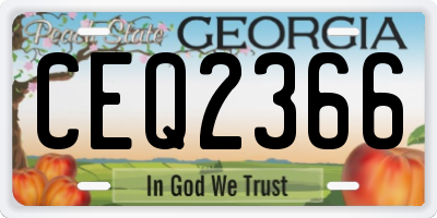 GA license plate CEQ2366