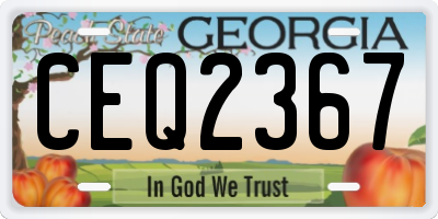 GA license plate CEQ2367