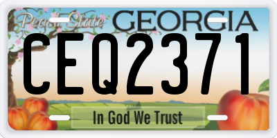 GA license plate CEQ2371