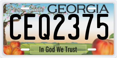 GA license plate CEQ2375