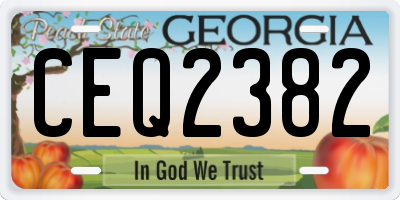 GA license plate CEQ2382