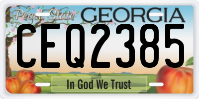GA license plate CEQ2385