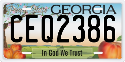 GA license plate CEQ2386