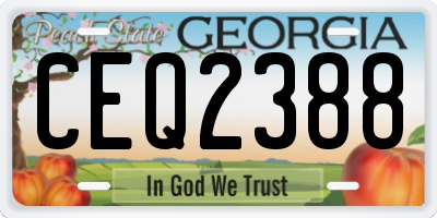 GA license plate CEQ2388