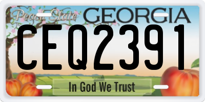 GA license plate CEQ2391