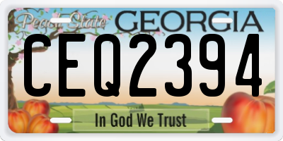 GA license plate CEQ2394