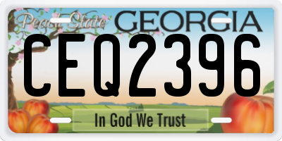 GA license plate CEQ2396