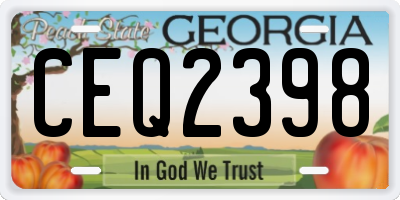 GA license plate CEQ2398