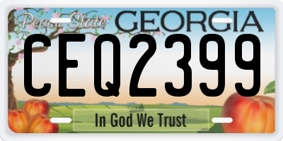 GA license plate CEQ2399