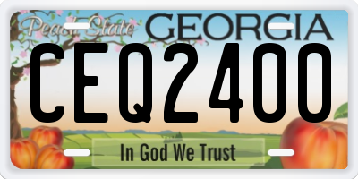 GA license plate CEQ2400