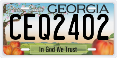 GA license plate CEQ2402